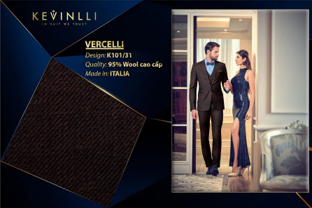 K101/31 Vercelli CVM - Vải Suit 95% Wool - Tím Trơn
